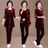 Mom's Velvet Women Plus Size Комплект из трех предметов: повседневный комплект из жилета с капюшоном и футболки и брюк