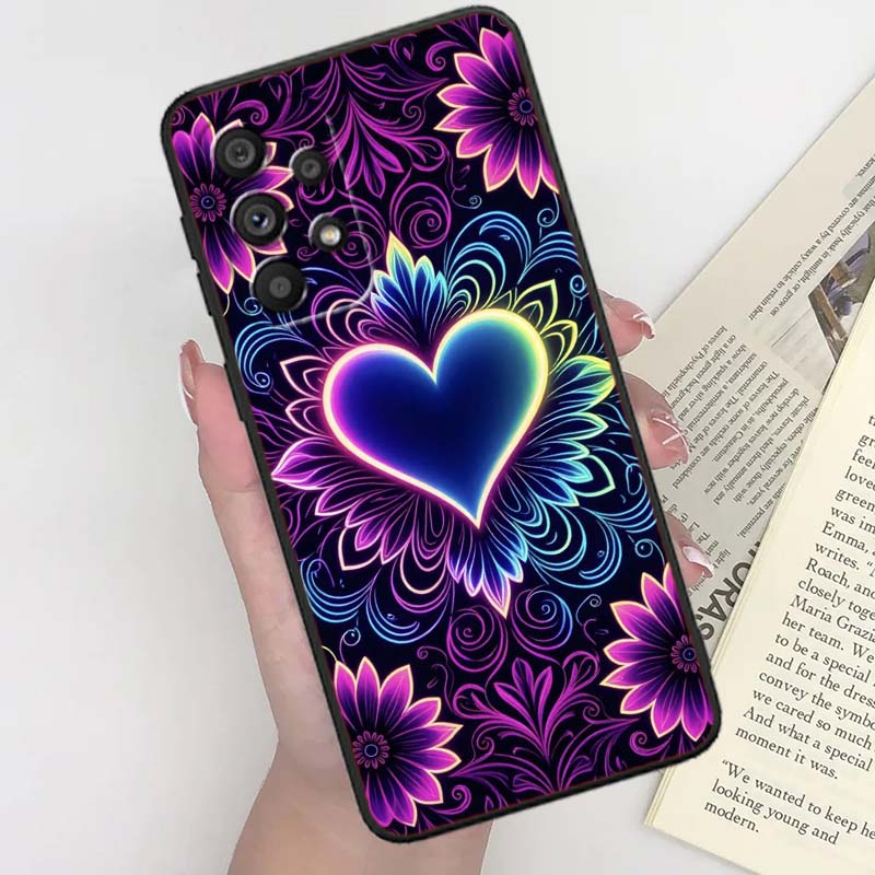 Роскошный чехол с дизайном "Любовь" для Samsung A41 A35 A34 A33 A32 A25 A24 A23 A21s A06 A05 A04 A03 Note 10 20 Ultra 5G Черный