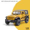 1/32 Jeeps Wrangler Rubicon 1941 Внедорожные литые легкосплавные автомобили и игрушечные транспортные средства Модель автомобиля Звуковые и световые игрушки для детей Подарки