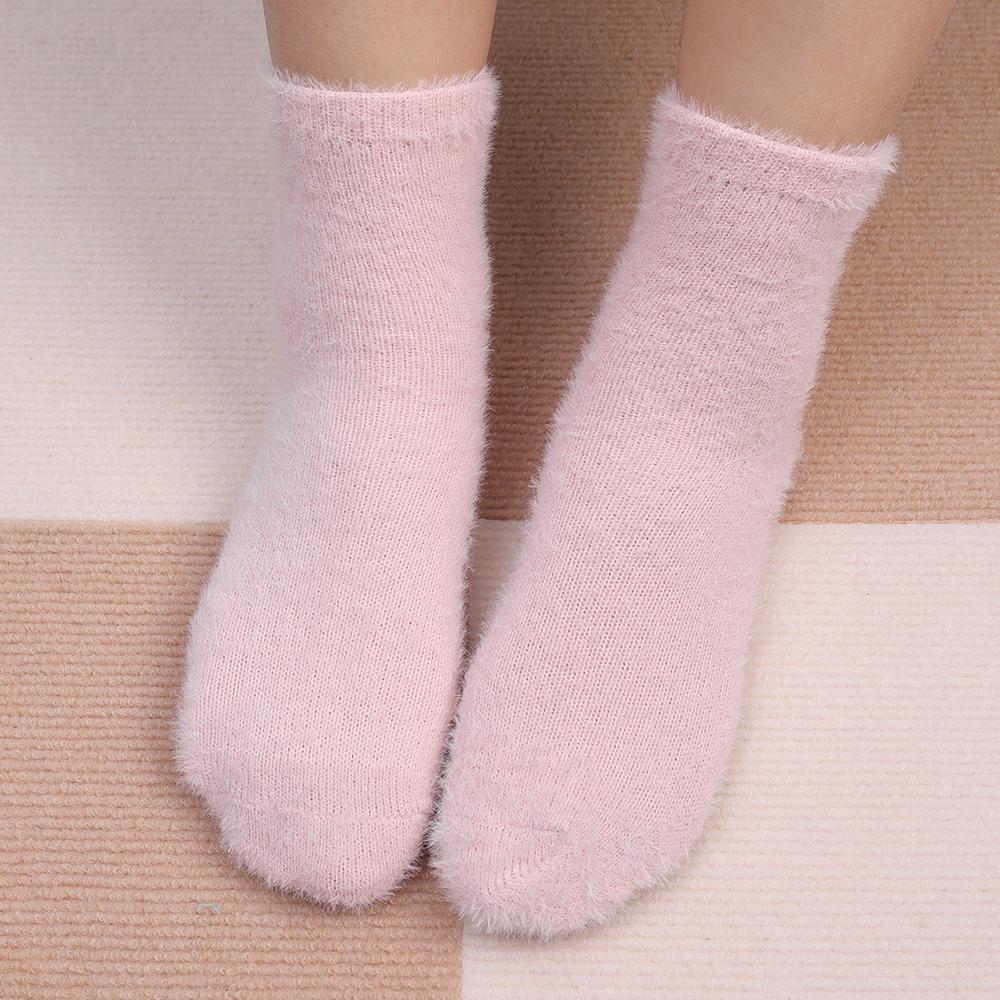 3 пары милых носков из норкового вельвета, кораллового вельвета для женщин, осенне-зимние, теплые, утолщенные, термо, мягкие, эластичные, для сна, плюшевые, пушистые носки