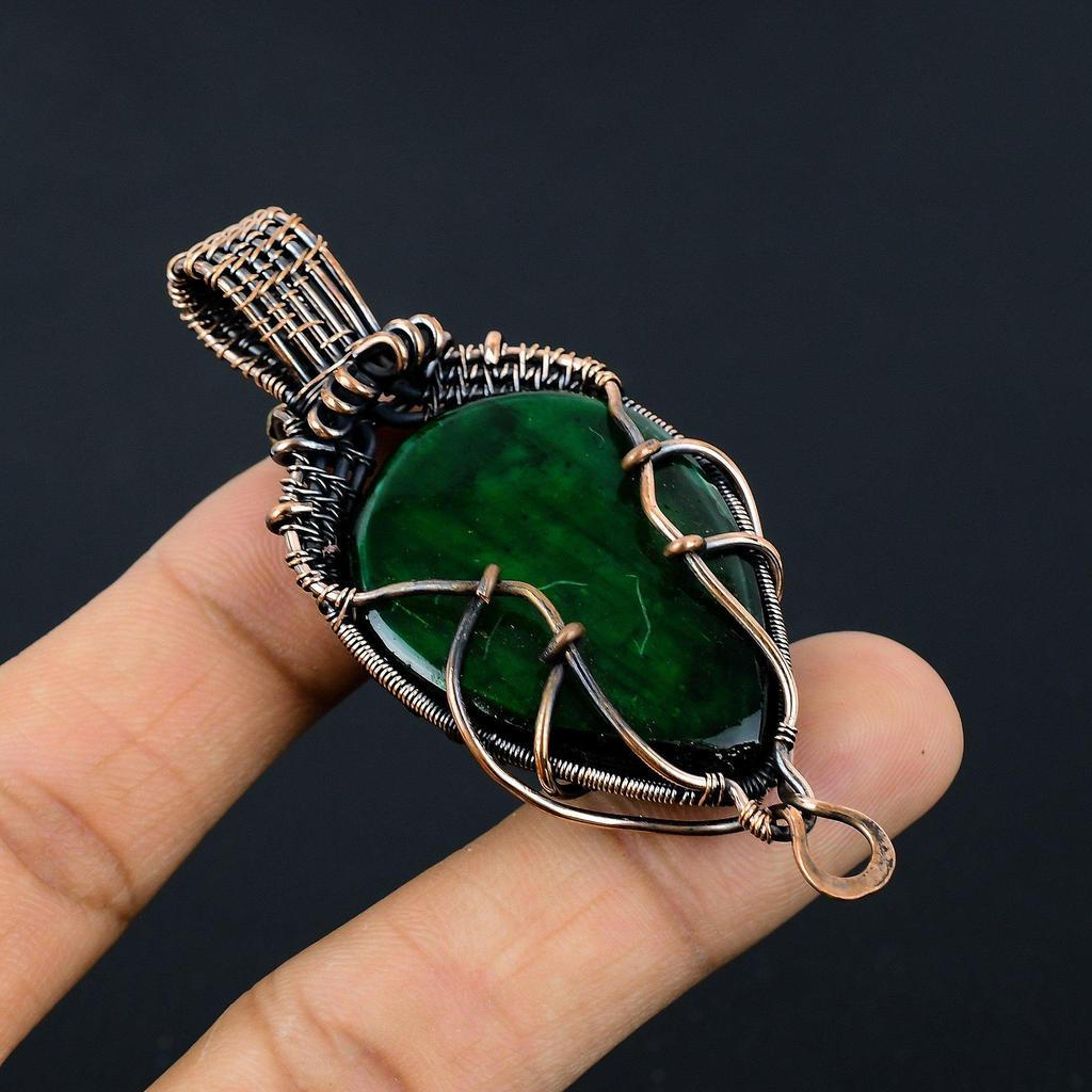 Green Flash Labradorite Pendant Gemstone Jewelry, 999 Copper Wire Wrapped Pendant, Handmade Jewelry Birthstone Pendant, Gift For Him