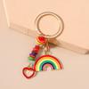 Trendy Rainbow Keychain Colorful Alloy Keyring Sturdy Designs for Everyday Use