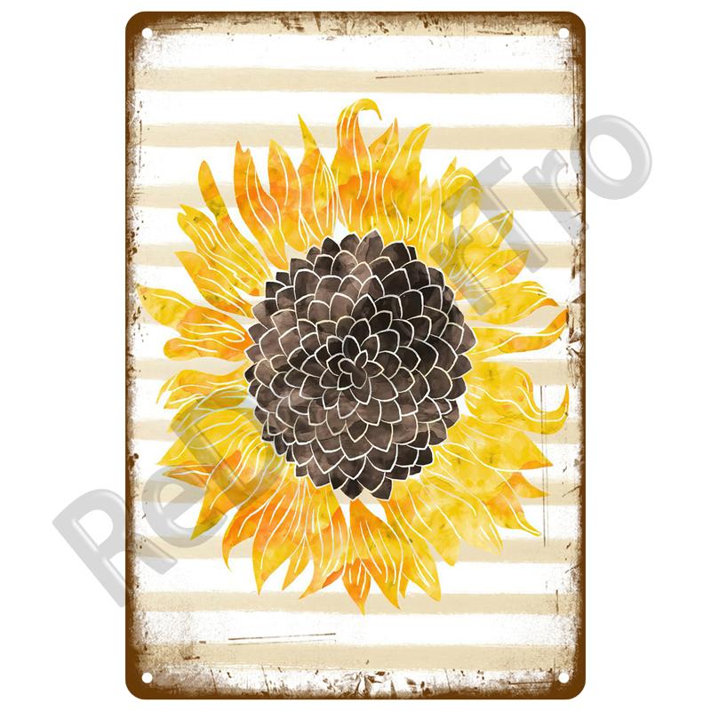 Vintage Metal Plaque Plates Decor Garden Flower Rules Metal Sign For Pub Bar Home Wall Decor Art Tin Signs Flower Poster Gift