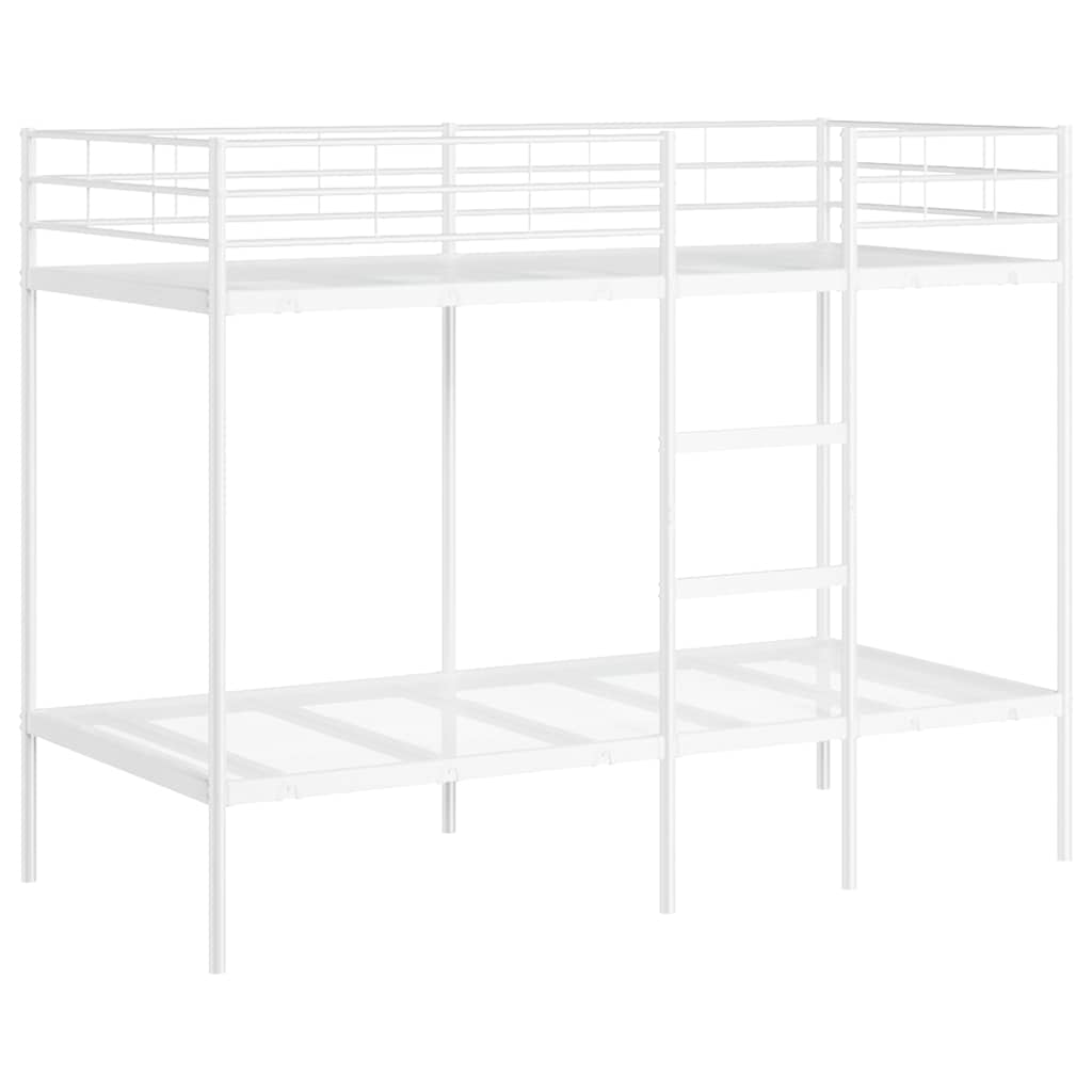 Bunk Bed without Mattress White 90x200 cm Steel
