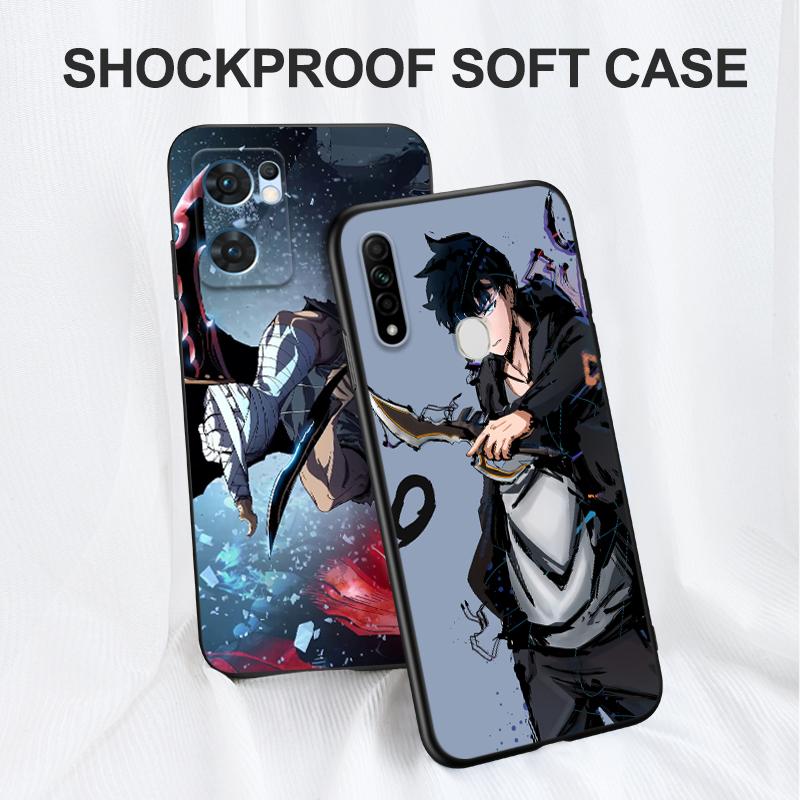 Черный ТПУ Чехол Для OPPO Reno 7 7Z 8 Lite 4G 5G PRO F11 F17 F15 F19 F19S F21 solo leveling Sung-Jin-Woo