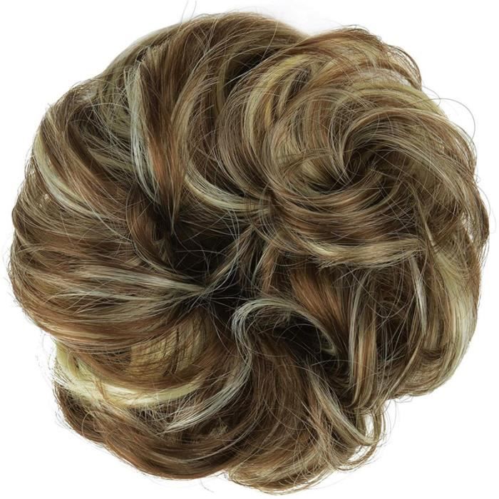 Chignon magique ajustable - SHOP-STORY - Mélange Brun Cendré - Densifiant - Facile à utiliser - Pour femmes