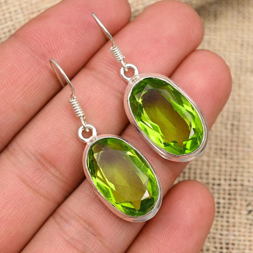 Ювелирные изделия из стерлингового серебра 925 пробы с драгоценным камнем перидот ручной работы на День Благодарения