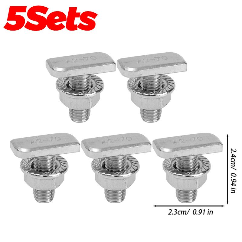T-type Screw Bolts Hammer Head Sliding Screw With Flange Nuts M8x20mm Stainless Steel Hardware Drop-in Bolt For Solar Mounting