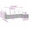 5 Piece Outdoor Sofa Set with Cushions Black Poly Rattan