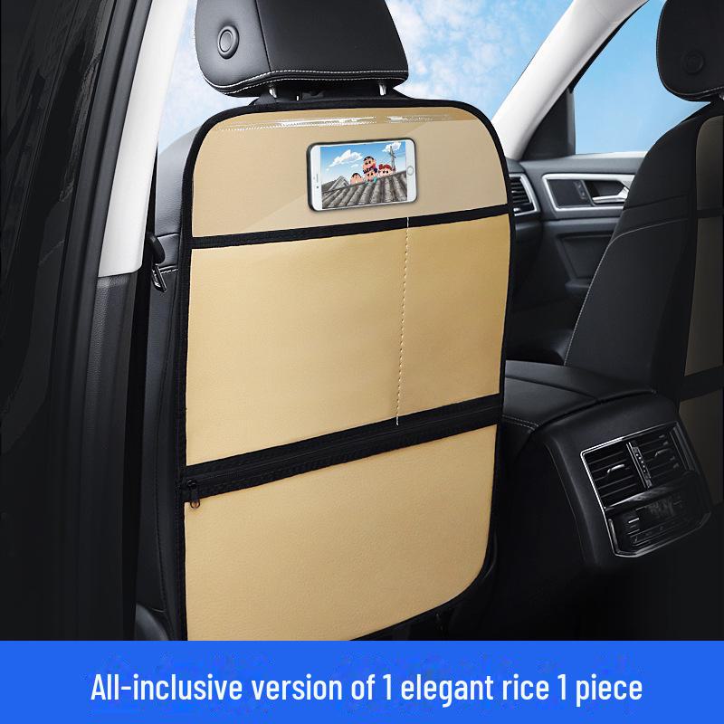 Кожаная накладка на спинку автомобильного сиденья с защитой от ударов - сумка для защиты детей и хранения