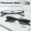Винтажные мужские деловые фотохромные очки для близорукости, унисекс, ретро, ​​анти-синий свет, классические солнцезащитные очки, меняющие цвет