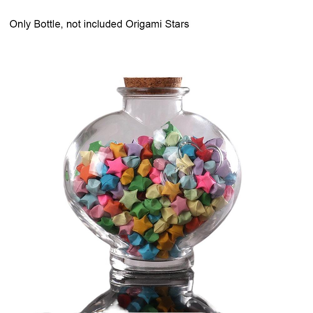 Peach Heart Shape Wishing Bottle Craft Storage Bottle Creative Drift Bottle  for Home