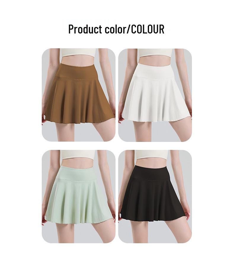 Women's High Waist Pleated Tennis Skirt - 2024 Summer Yoga Fitness Skort for Running, Anti-Exposure Design