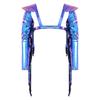 M-3XL Men Metallic Shiny Fringed Arm Sleeves Long Sleeve with Tassels Structured Epaulet Adjustable Chest Harness Club Party Crop Top