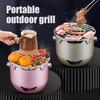 Мини Угольная Плита Нержавеющая Сталь Портативная Духовка для Приготовления Чая Эффективный Нагрев Легкая Плита для Барбекю для Использования в Помещении и на Открытом Воздухе