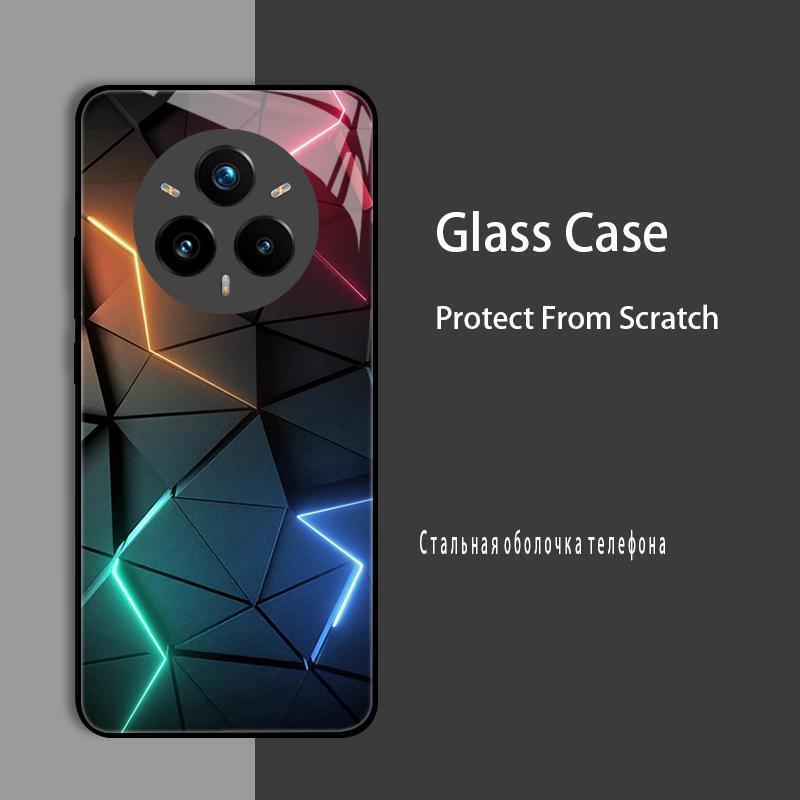 Чехол-бампер из закаленного стекла для Realme 14 Pro Plus, Жесткий чехол-бампер для Realme 14X 13 Plus 12 Pro Plus GT7 Pro, Защитный чехол