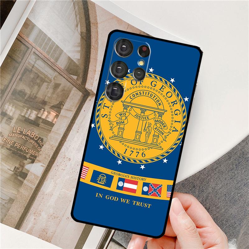 Georgia State Flag Phone Case For Samsung Galaxy S25 Ultra S9 S10 S20 S21 S22 S23 S24 Plus S24 FE Bumper Cover