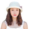 with Butterfly Knot Flower Straw Bucket Hats Dome Wedding Fascinator Hat Sunshade Cap  Traveling