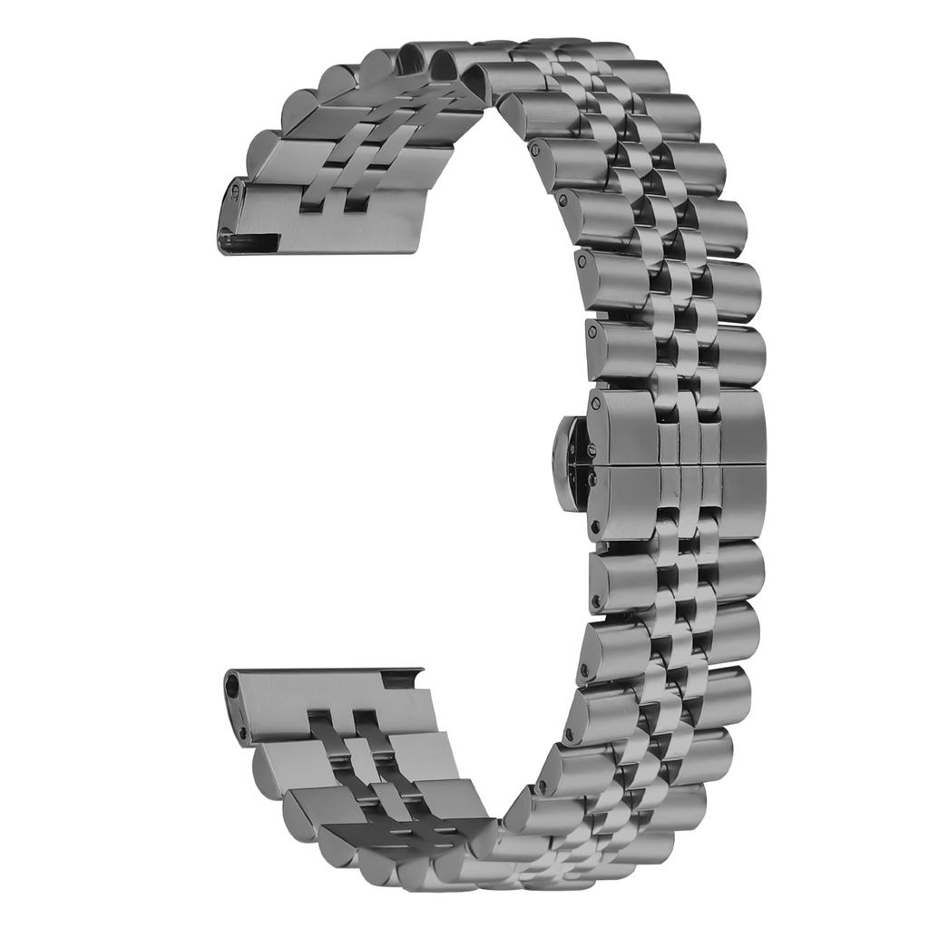 For Xiaomi Watch S2 46mm/42mm Wrist Band 5-Bead Stainless Steel Butterfly Clasp Watch Strap