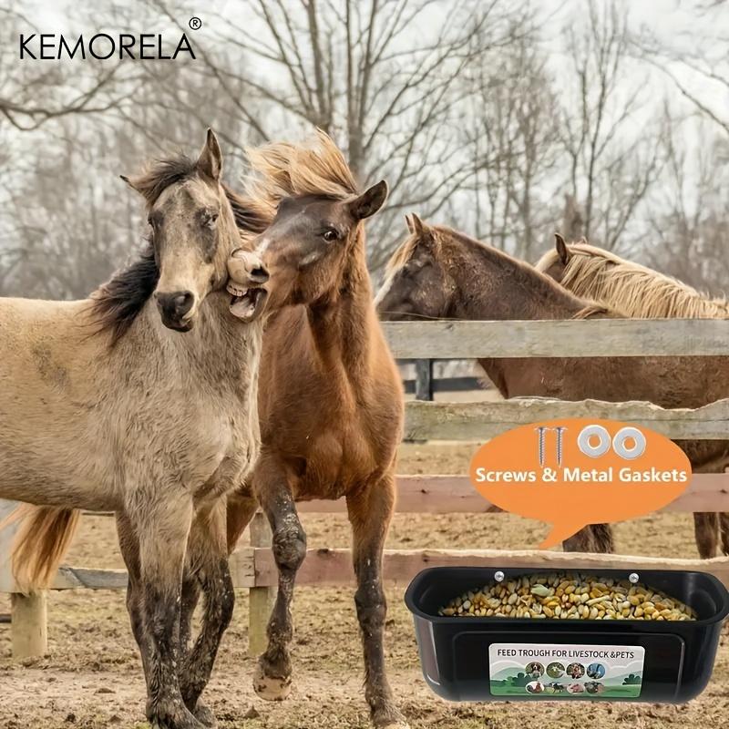 KEMORELA 1 шт. Больмая подвесная кормушка для кур - Конструкция без беспорядка для домашней птицы, уток, гусей - Прочная, монтируемая на забор, вместительная миска