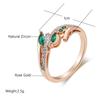 Kinel Green Zircon Silver Color Elemental Ring For Women Luxury Fine Jewelry Rose Gold Color Ring Gift