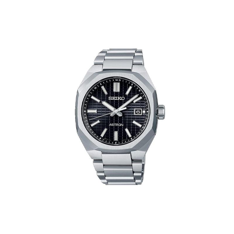 Seiko 100м водонепроницаемые, модные и простые, солнечный кварц, титановый ремешок, , мужские часы, черный циферблат SBXY063