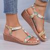 Fashion 2024 High Quality Women's Shoes Plus Size Women's Sandals Fashion Printing Casual Sandals Women Summer Peep Toe Wedge Sandals