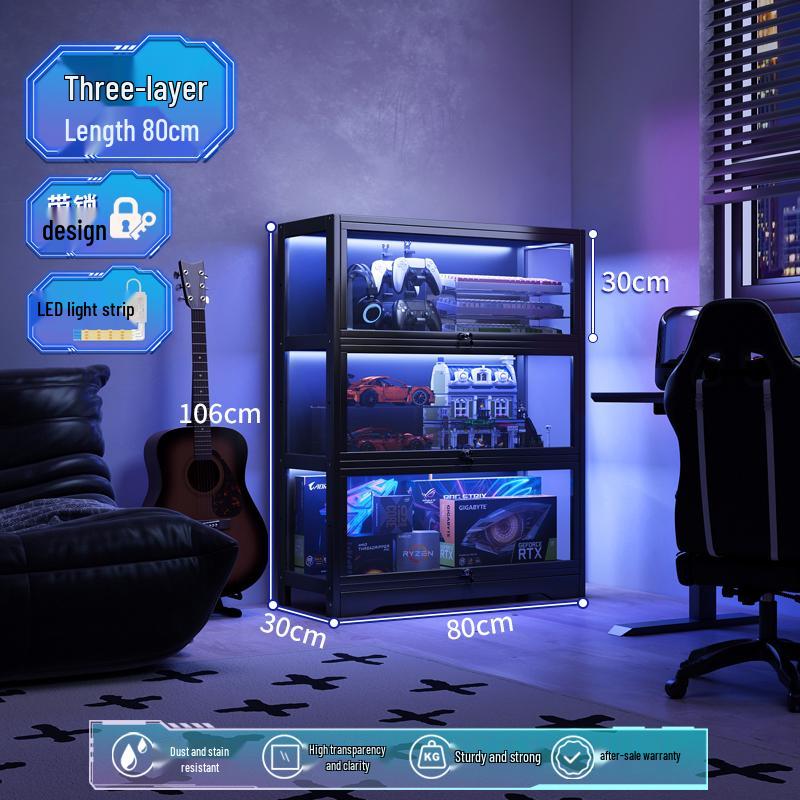 Акриловая стеклянная витрина с замком для игрушек и призов