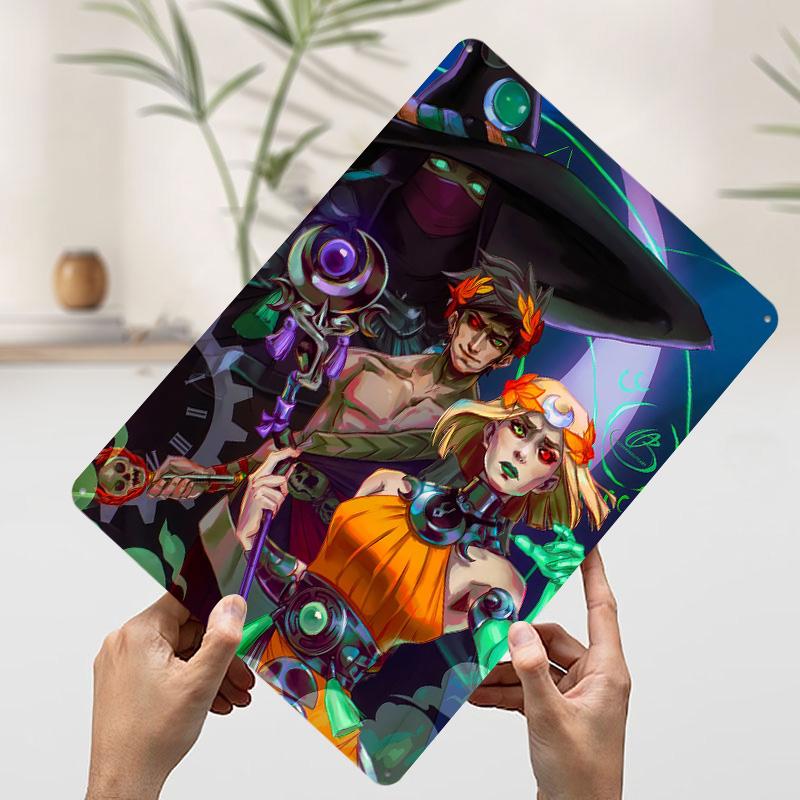 Hades Game Characters Tin Plaque Poster Customized Wall Art Retro Vintage Metal Signs for Man Cave Gaming Room Decoration Decor