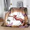 Pink & Black Gothic Collage Print Flannel Blanket, Edgy Witchy Throw Blanket