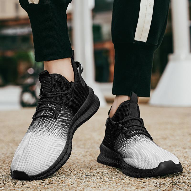 40-47 Мужские летающие тканые кроссовки с сетчатой ​​поверхностью, ультралегкие и удобные кроссовки для бега на открытом воздухе для фитнеса и бега