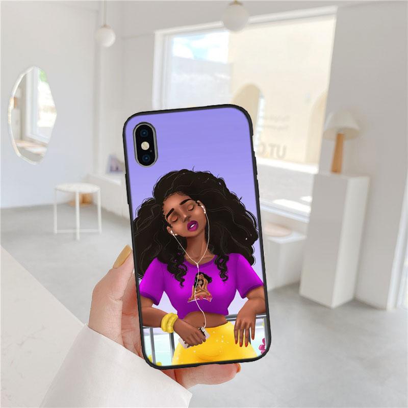 CJ88 Poppin Black Girl Soft Shell Phone Case for Xiaomi Poco C40 C50 C51 C55 C65 C71 C75 F3 F5 F6 F7 M2 M3 Pro Ultra