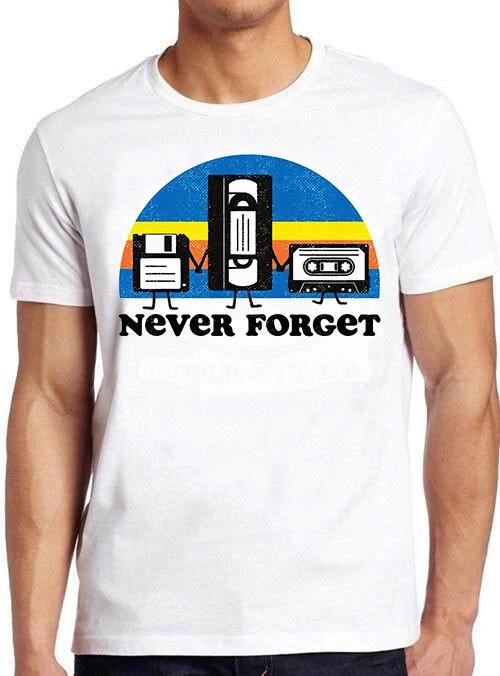 Никогда не забывай Кассету Дискету VHS Видео Мем Смешной Подарок Футболка M678