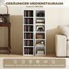 204 CD Storage Racks Set of 2, Blu-Ray Tower Stand with Adjustable Shelves, Bookshelf Organizer, White