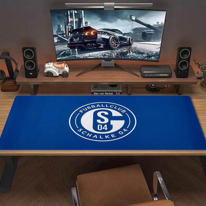 FC Schalke 04 Большой Коврик для Мыши Большой Игровой Коврик для Стола Нескользящий Коврик для Ноутбука Планшета Большой Коврик для Мыши XXL Коврик Мини-ПК Игровой Коврик с Заблокированным Краем