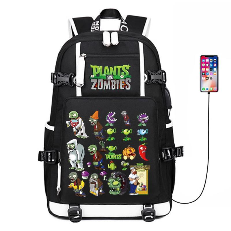Plants vs. Zombies Backpack for Kids Boys Grades 3-6 Waterproof Lightweight Spinal Protection School Bag
