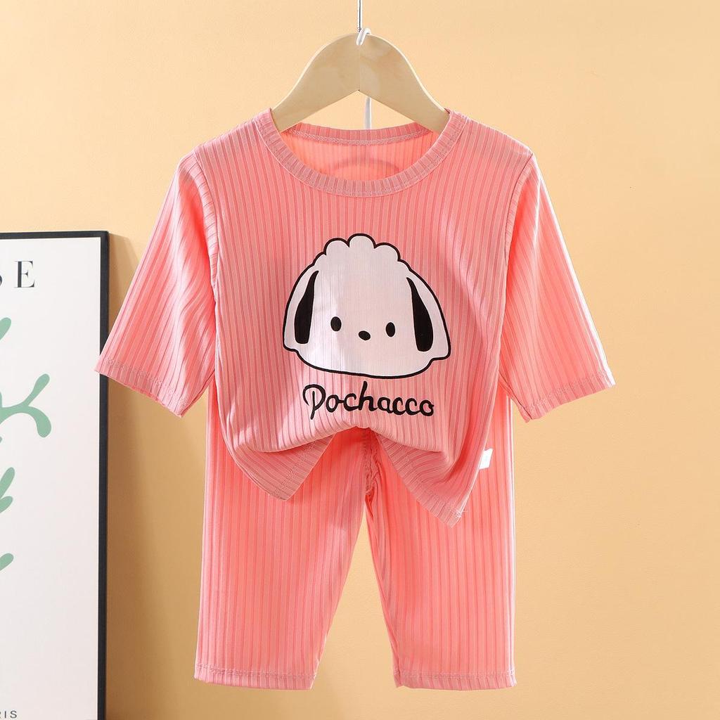 Летние детские мультяшные пижамы - с коротким рукавом, дышащие, для мальчиков и девочек 5192 EMA