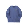 Anta Lifestyle Series Solid Color Printed Letter Round Neck Fleece Long Sleeve Sweatshirt Unisex Sweatshirt Blue 952238752-1