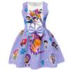 Kids Girls Anime Cartoon KPop Super Star Singer Printed Sleeveless Bow Casual Party Princess Dress Halloween Cosplay Costumes