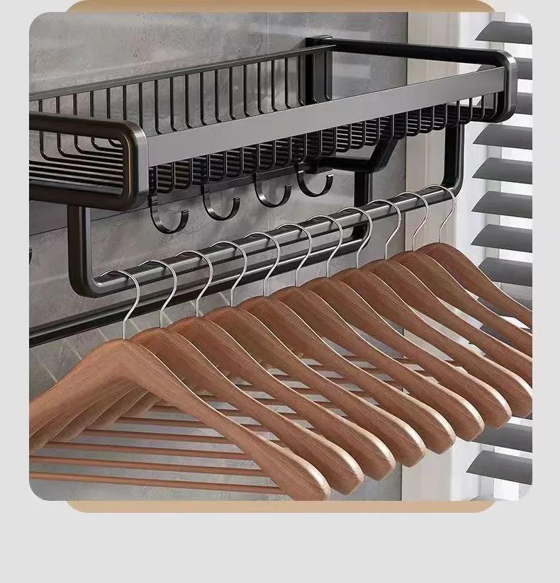 Luxury Bathroom Towel Rack Without Punching Integrated Wall Mounted Shower Towel Clothes Bathroom Toilet Bathroom Storage Rack