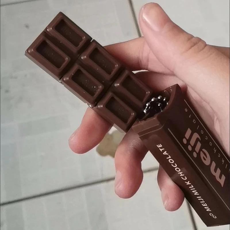 Креативная Горячая Имитация Шоколада Meiji Игрушка-Антистресс Гибкая Щелкни и Играй Снятие Стресса Брелок-Подвеска в Японском Стиле Забавные Гаджеты Подарок