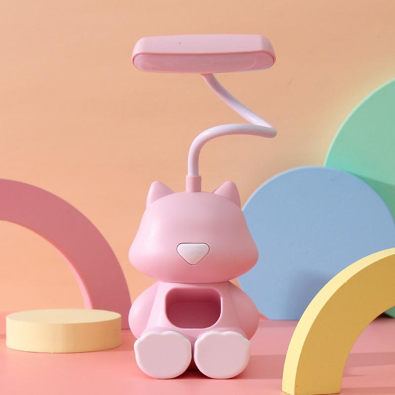 Милая мультяшная USB-зарядка, маленькая настольная лампа, для студентов, для учебы, чтения, светодиодная, бережная к глазам, настольная лампа, лампа для спальни, прикроватная лампа, ночник