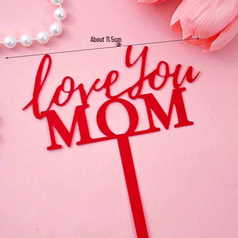 Acrylic Cake Topper - Happy Birthday Mom & Dad, Mother's/Father's Day Decoration