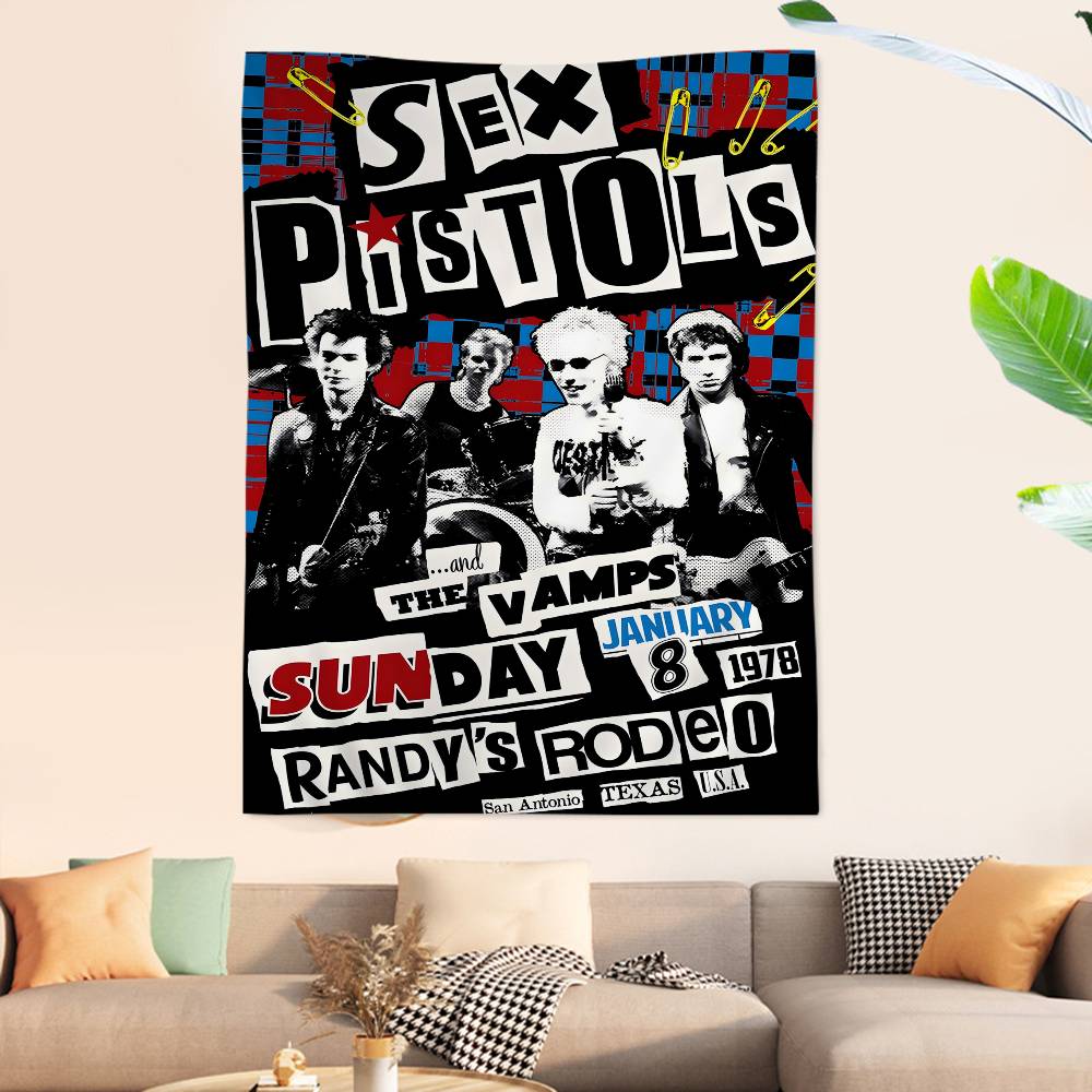 SSex PPistols Rock Band Printed Large Wall Tapestry Art Science Fiction Room Home Decor Decor Blanket