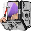 Protective Case - PROSHOP - for Samsung A32 5G - Rigid - Silver - Army Style - 2 Tempered Glasses