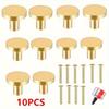 10pcs Golden Polished Metal Drawer Knobs, 20x25mm - Durable Single Hole Handles for Cabinets, Wardrobes & Dressers with Screws Included