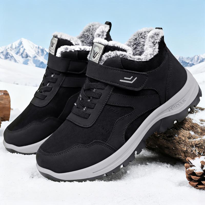 Cotton Shoes, Snow Boots, Velcro Cotton Boots with Fleece and Thickened, Women's Boots, Versatile Ankle Boots