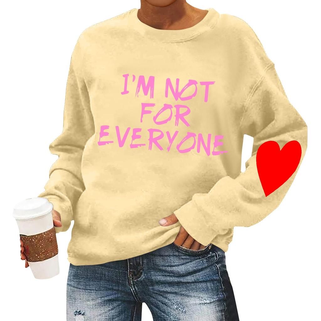 Женская повседневная мода ко Дню святого Валентина с принтом, длинным рукавом, круглым вырезом, толстовки, пуловеры, топы