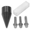 Firewood Bit Cone Wood Splitting Drill Carbon Steel Log Splitter Tool with 3Pcs Removable Shank