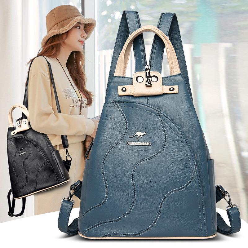 High Quality Leather Women's Backpack Anti-theft Travel Backpack Shoulder Bag CLE